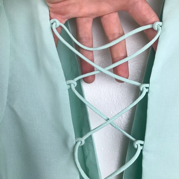 Superdown Revolve Mint Valery Lace Up Mini Dress - Picture 4 of 15